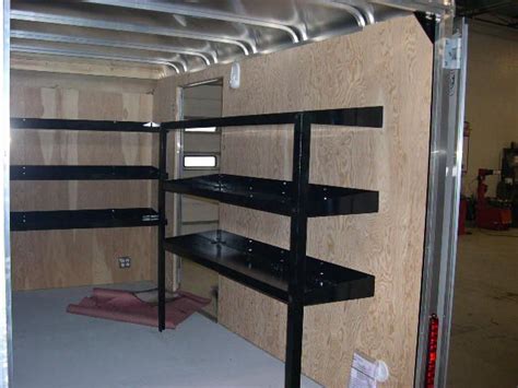 metal shelving unit for box trailers|commercial cargo trailer shelving.